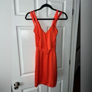 BCBGeneration Vibrant Orange Backless Dress